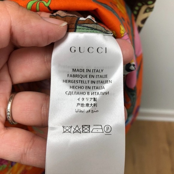 Gucci Fit And Flare Dress Womens 40 Small Floral Printed Belted Boho Designer - Picture 7 of 13